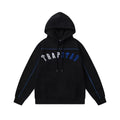 Trapstar Style Autumn/Winter Split-Color Arch Logo Hoodie - Black/Blue