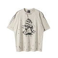 Saint Michael Anime Character & Sleeve Graphic Vintage T-Shirt - Off-White